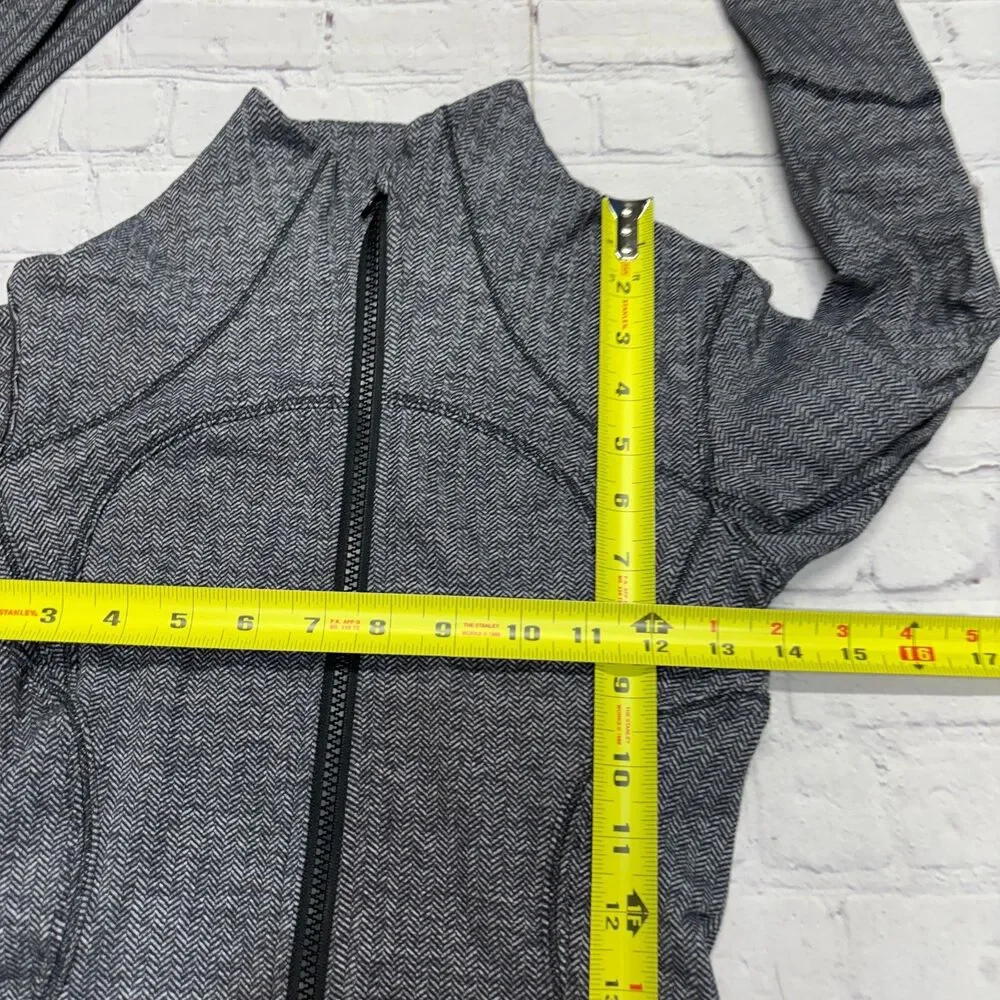 Lululemon Women Define Jacket Size 2 Herringbone Gray Full Zip C131 -8